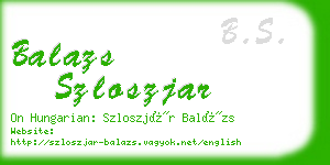 balazs szloszjar business card